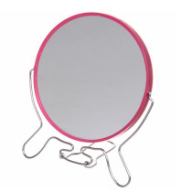 Зеркало настольное Практика в металлической оправе круг подвесное розовый
