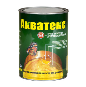 Защитно-декоративное покрытие для древесины Акватекс 2 в 1 груша 0.8 л