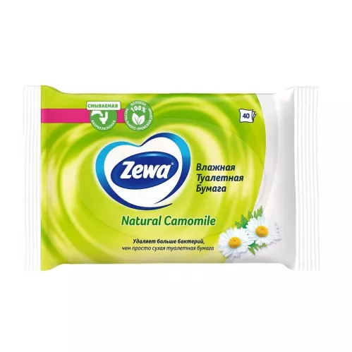 Туалетная бумага влажная Zewa Natural Camomile Ромашка 40 шт – 1