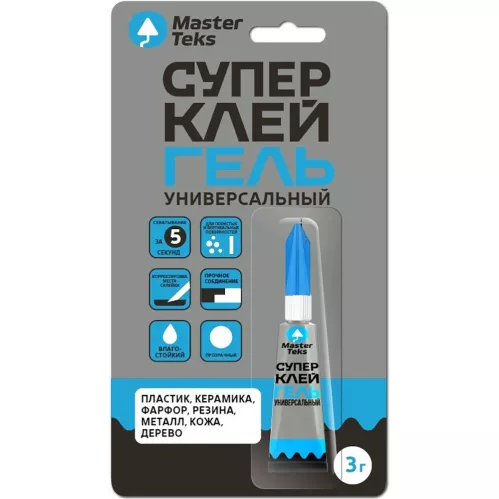 Клей универсальный MasterTeks цианоакрилатный Супер-клей гель 3 гр – 1