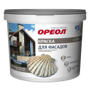 Краска Ореол фасадная ВД атмосферостойкая полиакриловая база А 4.5 л