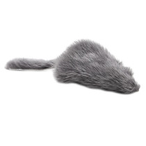 Игрушка для кошек GoSi звенящая мышка из натуральной норки флажок