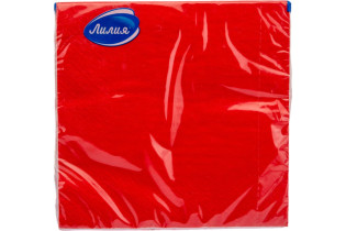 Салфетки бумажные Лилия Красный 33х33 см 2-х слойные 20 шт