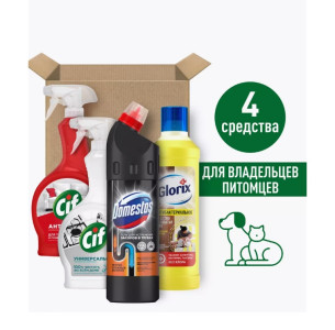 Чистящее средство Domestos Сif Glorix Для владельцев питомцев 4 предмета 