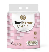 Туалетная бумага TomiHome Геометрия 3-х слойная Роза 4 рулона