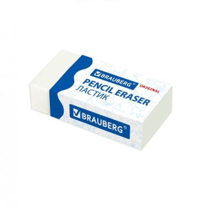 Ластик  Brauberg Original прямоугольный картонный держатель белый