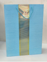Пакет подарочный Голубой 31х40х12 см