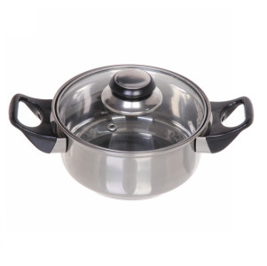 Кастрюля Cook со стеклянной крышкой 16х7 см 1 л