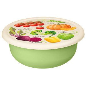 Миска Idiland с крышкой с декором салатовый 1.2 л