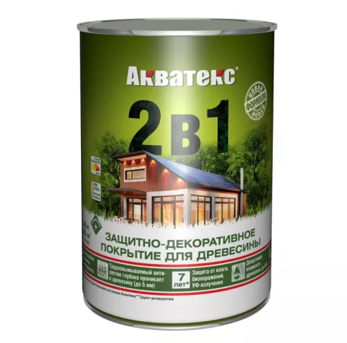 Защитно-декоративное покрытие для древесины Акватекс 2 в 1 ваниль 0.8 л – 1