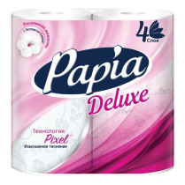 Туалетная бумага Papia Deluxe White 4-х слойная Белая 4 рулона