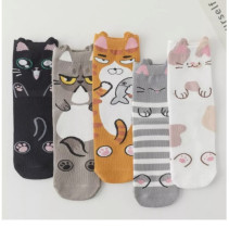 Носки Hobby Line женские укороченные Кошечки с 3D лапками размер 36-40