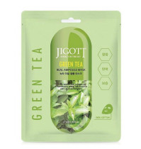 Маска для лица Jigott с экстрактом зелёного чая ампульная тканевая 27 мл