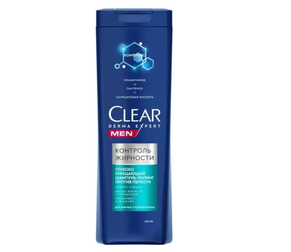 Шампунь для волос Clear Men Derma Expert Контроль жирности шампунь-пилинг 380 мл – 1