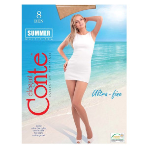 Колготки Conte Summer ультратонкие с открытым мыском 8 Den цвет Natural размер 5