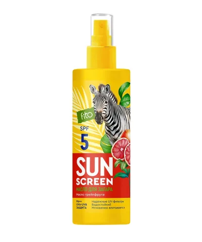 Масло для загара Фитокосметик Sun Screen Питательное SPF5 150 мл  – 1