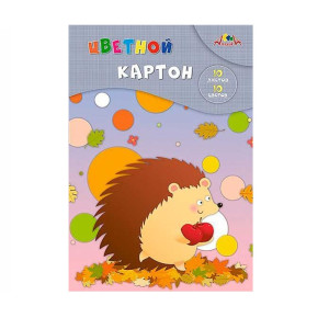 Картон цветной  Апплика Ежик с яблоками 10 л