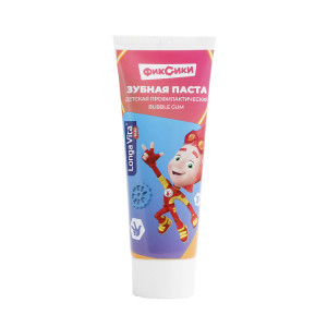 Зубная паста Longa Vita Фиксики Biotech Bubble Gum детская профилактическая от 3-х лет 75 г
