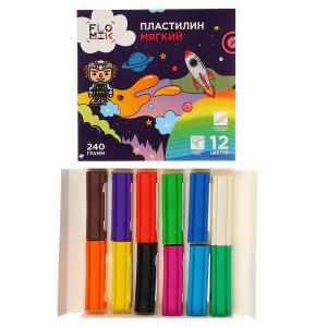 Пластилин FLOMIK мягкий 12 цветов 240 гр
