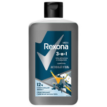 Гель для душа Rexona Активный уголь 3в1 для мужчин 490 мл