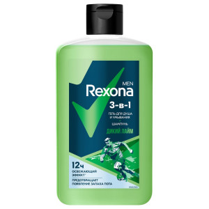 Гель для душа Rexona Дикий лайм 3в1 для мужчин 490 мл