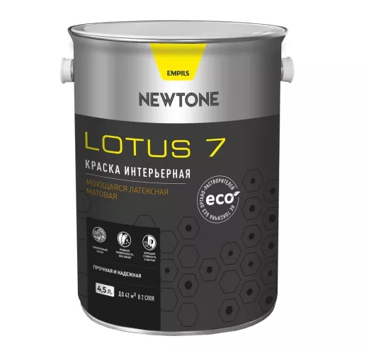 Краска Newtone Lotus 7 интерьерная латексная моющая База С матовая 5.4 кг – 1