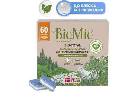 Таблетки д/посудомоечной машины BioMio с маслом эвкалипта 60 шт.