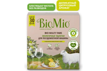 Таблетки д/посудомоечной машины BioMio Bio-Tabs Multi, Цитрус, 30 шт.