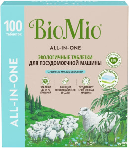 Таблетки д/посудомоечной машины BioMio Bio-Tabs Multi, Эвкалипт 16г/100шт.