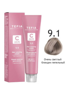 COLOR CREATS 9.1 очень светлый блондин пепельный 60 мл.