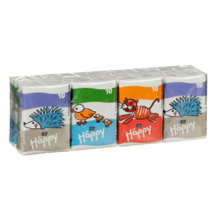 Платочки бумажные носовые Bella baby Happy трехслойные а'10