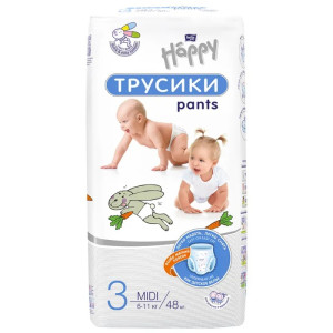 Подгузники-Трусики детские Bella baby Happy Midi, 48 шт./уп., вес 6-11 кг