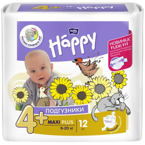 #Подгузники д/детей Хэппи Макси плюс 12 шт (9-20кг)