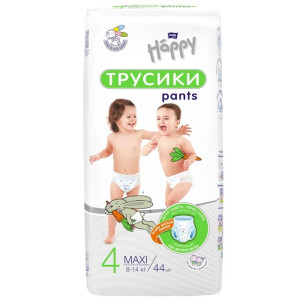 Подгузники-трусики д/детей Happy Pants Maxi 44 шт ( 8-14 кг)