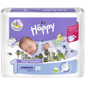 #Подгузники д/детей Newborn, вес 2-5 кг (с эластичными боковинками)  25 шт.