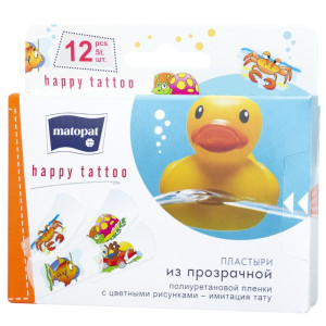 Пластырь Matopat Happy Tattoo в наборе, 12 шт. NEW