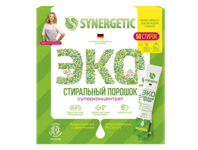 Стиральный порошок Synergetic 50 стиков 25 гр