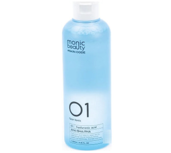 Тоник для лица MONIC BEAUTY Skin Code 01 Гиалуроновая кислота иAHA/BHA/PHA  250 мл