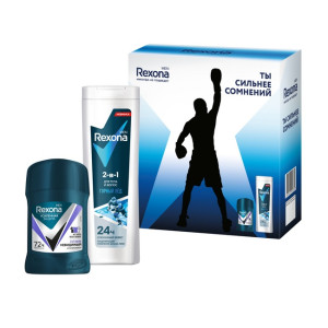 Подарочный набор Rexona Men Active Power (Гель для душа 180 мл 2в1,антиперспирант стик 50 мл)