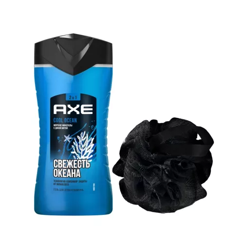 Подарочный набор Axe Cool Ocean Гель для душа 250мл и мочалка – 2