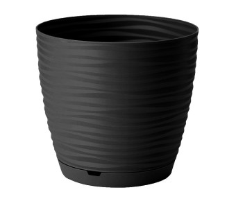 Горшок для цветов Idiland Saffron с поддоном цвет Черный 5.4 л