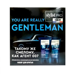 Подарочный набор Stylist Pro Men You Are Really Gentleman Крем для бритья увлажняющий 150 мл и бальзам после бритья увлажняющий 150 мл