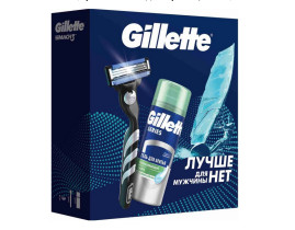 Подарочный набор Gillette Mach3 бритва + гель для бритья 75 мл