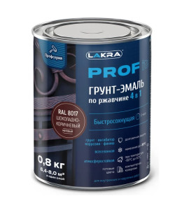 Грунт-эмаль Лакра Prof It по ржавчине 4 в1 быстросохнующая шоколадно-коричневый RAL 8017 0.8 кг