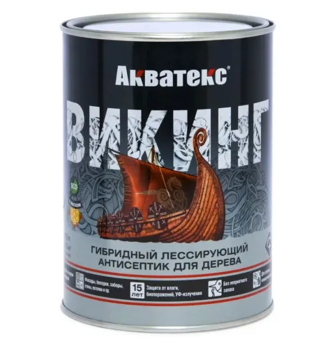 Антисептик для дерева Акватекс Викинг лессирующий бесцветный 0.75 л – 1