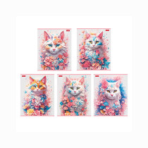 Тетрадь Hatber Spring cat А5 клетка 48 листов