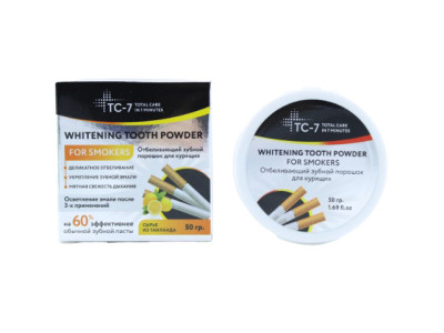 Зубной порошок TC-7 отбеливающий для курильщиков 50 гр 