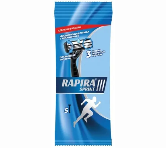 Бритвенный станок Rapira Sprint одноразовый 3 лезвия 5 шт – 1