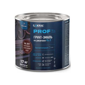 Грунт-эмаль Лакра Prof It по ржавчине 4в1 быстросохнующая RAL8017 шоколадно-коричневый 1.7 кг - 1