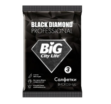 Салфетки для уборки Big City Life Diamond вискозные черные 3 шт